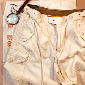 2000s ralph lauren silk linen blend pant